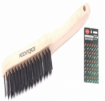 Щетка по металлу RF-340117232 ручная в усиленном деревянном корпусе (проволока из нержавеющей стали,